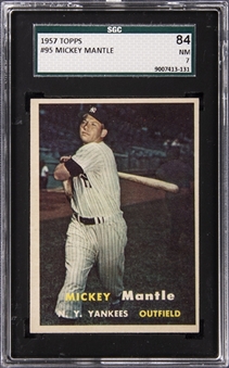 1957 Topps #95 Mickey Mantle - SGC 84 NM 7
